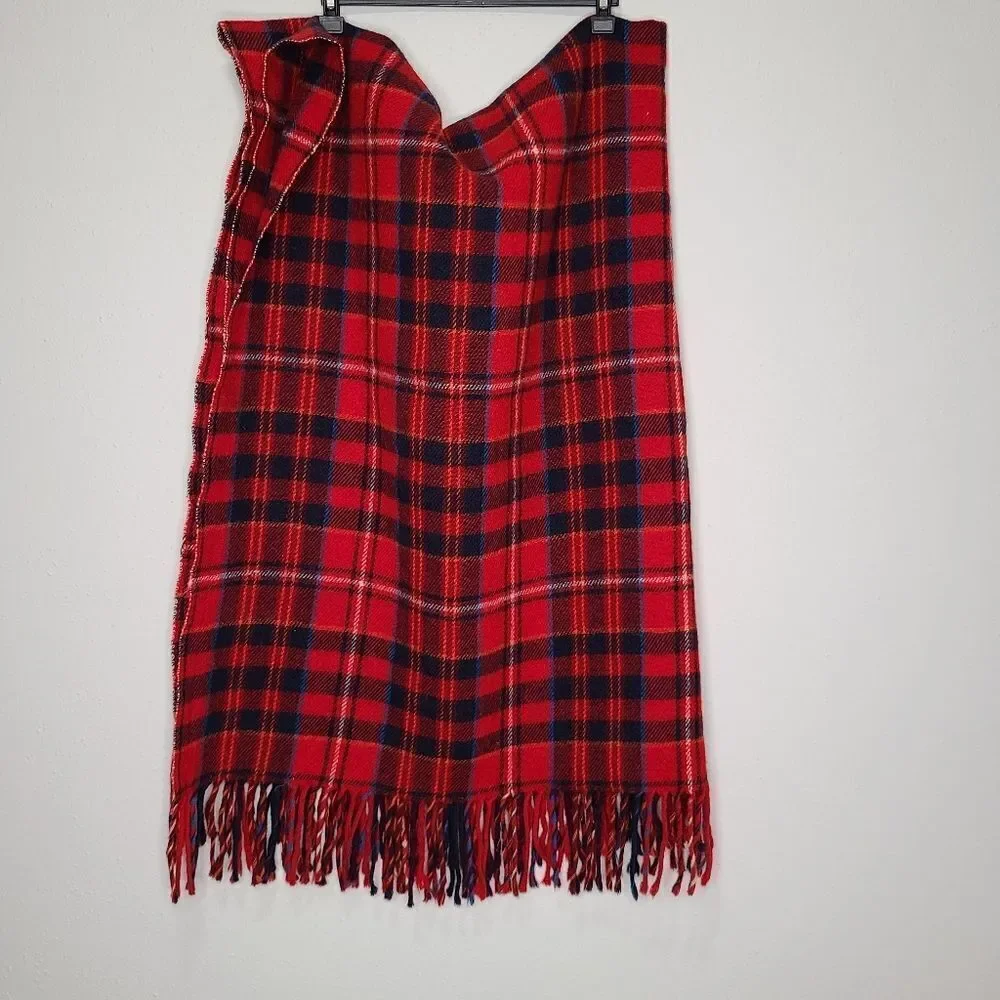 Vintage‎ Pendleton Wool Blanket Stadium Red Plaid